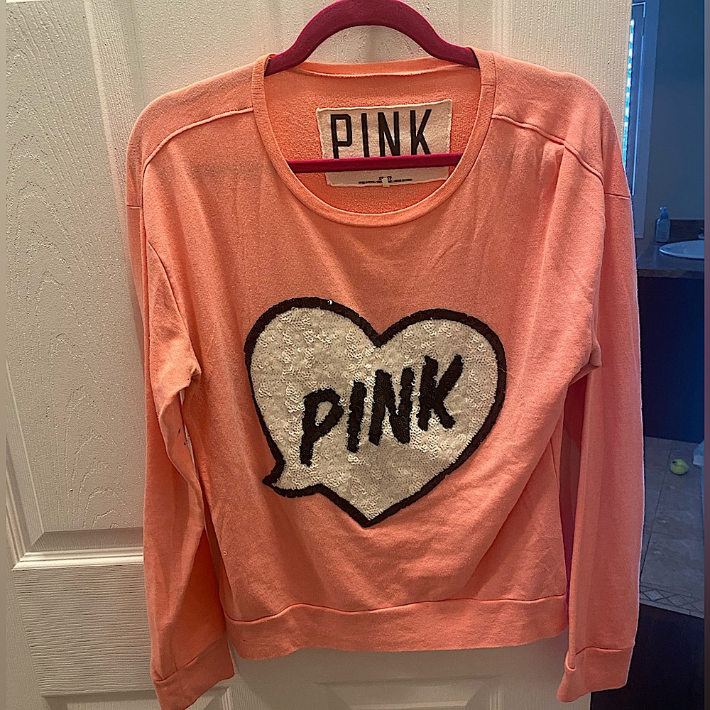 Pink heart sweater with logo
